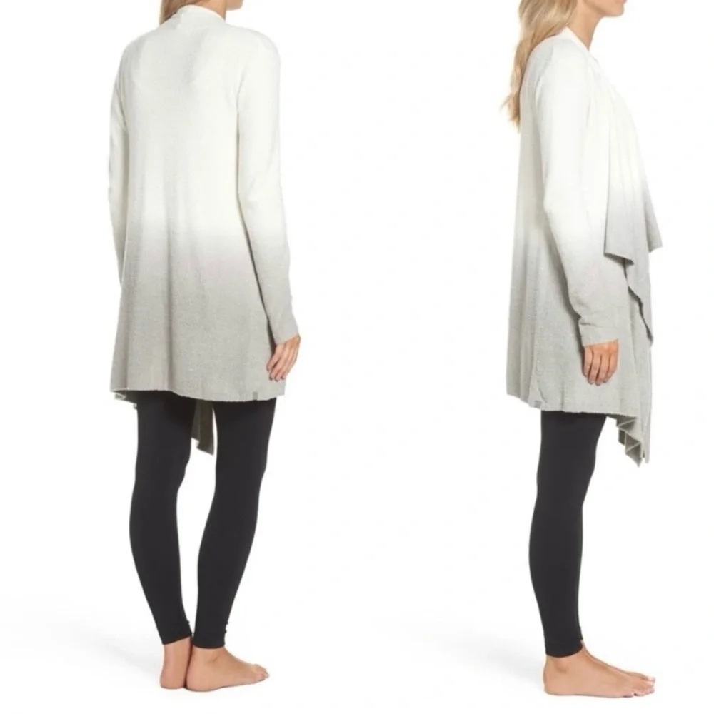 Barefoot Dreams CozyChic Lite Calypso Wrap Cardigan Ombre Pearl/Pewter S/M